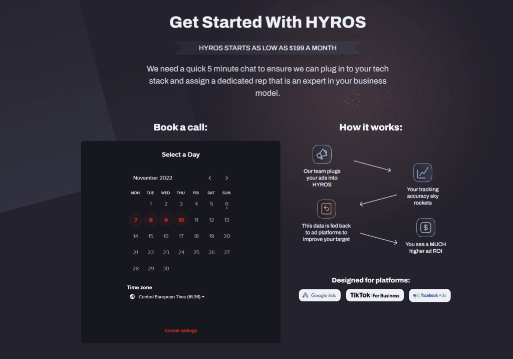 Book Call HYROS