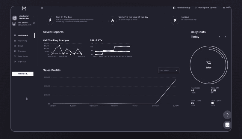 HYROS Screenshot Interface